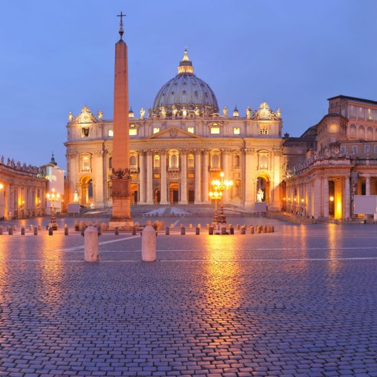 Vatican's St. Peter's Basilica in early morning before opening