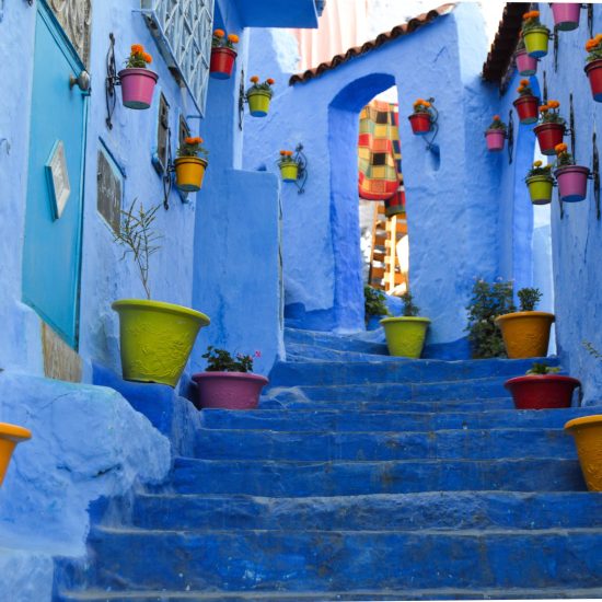 Chefchaouen Street with pots